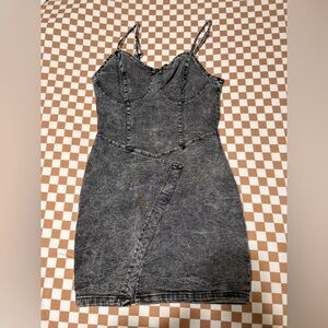 SHEIN Black Denim Mini Dress
